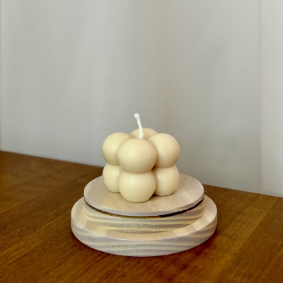Svadobná sviečka - mini bubble zo sójového vosku