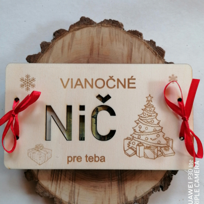 Vianočné drevené obálky na finančny dar _ NIČ 