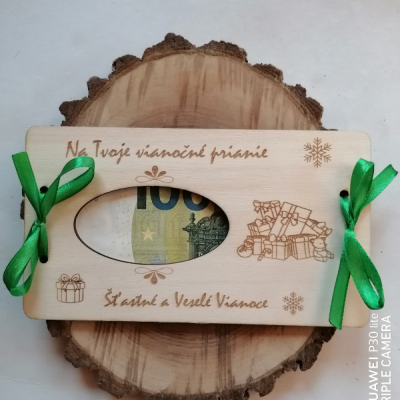 Vianočné drevené obálky na finančny dar  _Darčeky 