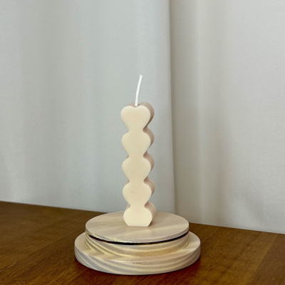Svadobná sviečka - srdiečka zo sójového vosku